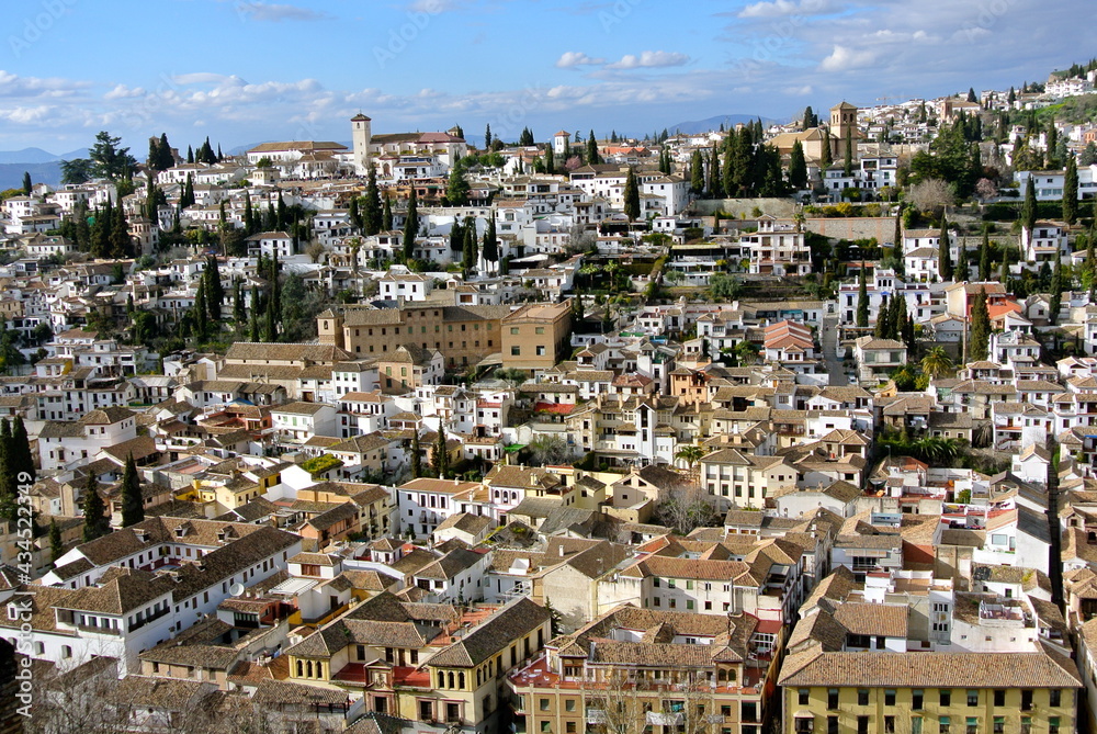 Cityscape of Granada city, Andalucia region, Spain 