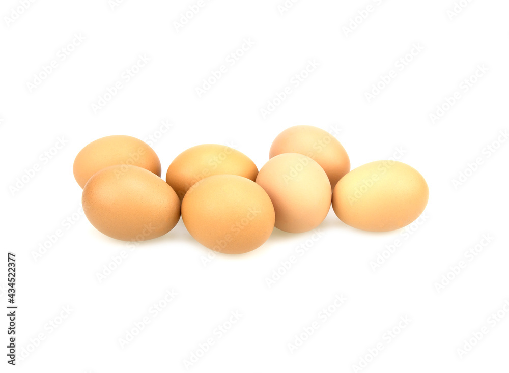 Raw chicken eggs isolated on white background. Raw chicken eggs isolated on white background.