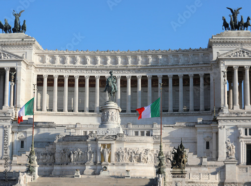 National Monument called VITTORIANO in Rome in Italy with equestrian statue with the KING of ITALY Emmanuel II