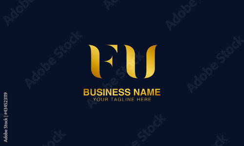 FU F  U initial logo | initial based abstract modern minimal creative logo, vector template image. luxury logotype logo, real estate homie logo. typography logo. initials logo.
