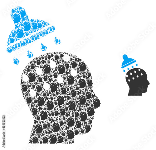 Brain washing icon mosaic is composed of randomized fractal brain washing items. itself vector mosaic of brain washing icons.