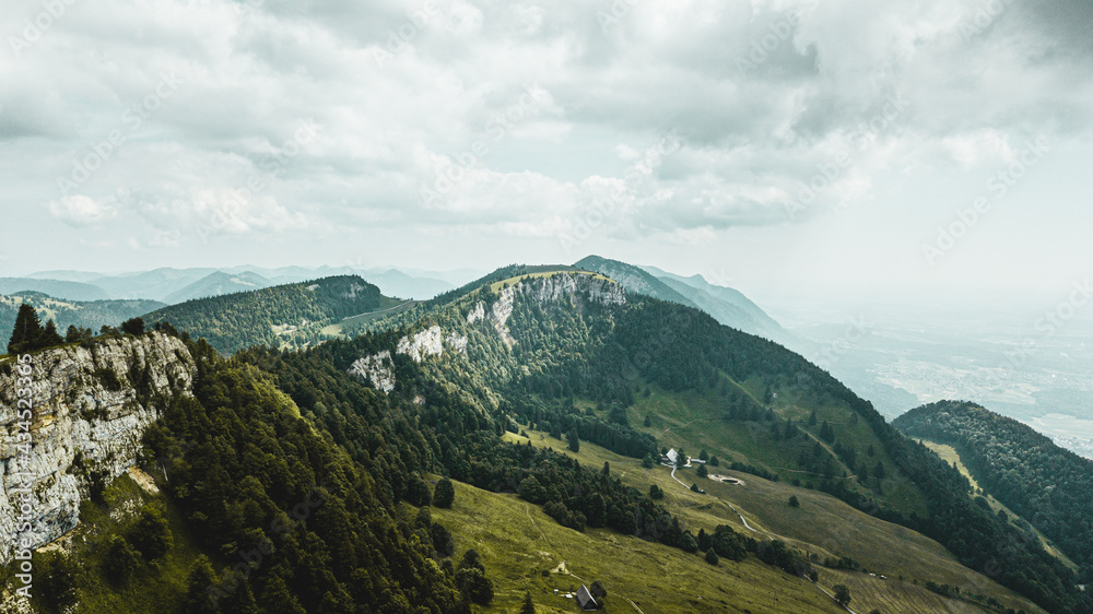 Fototapeta premium Green hills and a blue sky