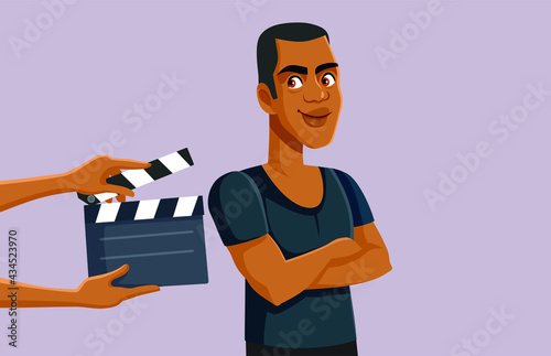 African Male Actor Filming on Set