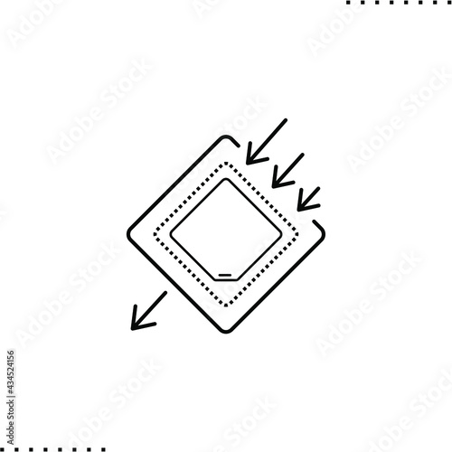 machine-learning, AI algorithm,  automates operational tasks vector icon in outlines