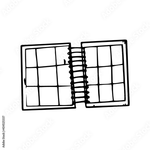 A notebook is a daily planner drawn by hand in the style of a sketch