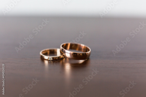 Wedding rings on dark background