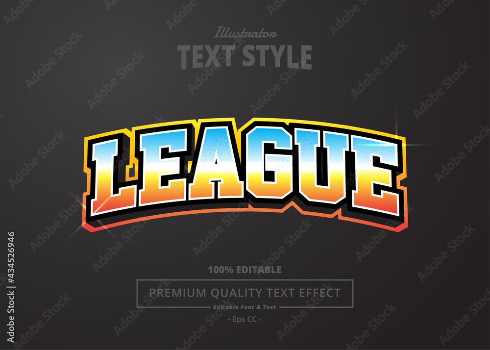 League Illustrator Text Effect