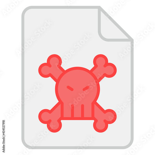 Danger on folded paper, icon of infected File 