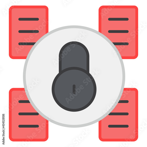 A trendy design icon of secure documents