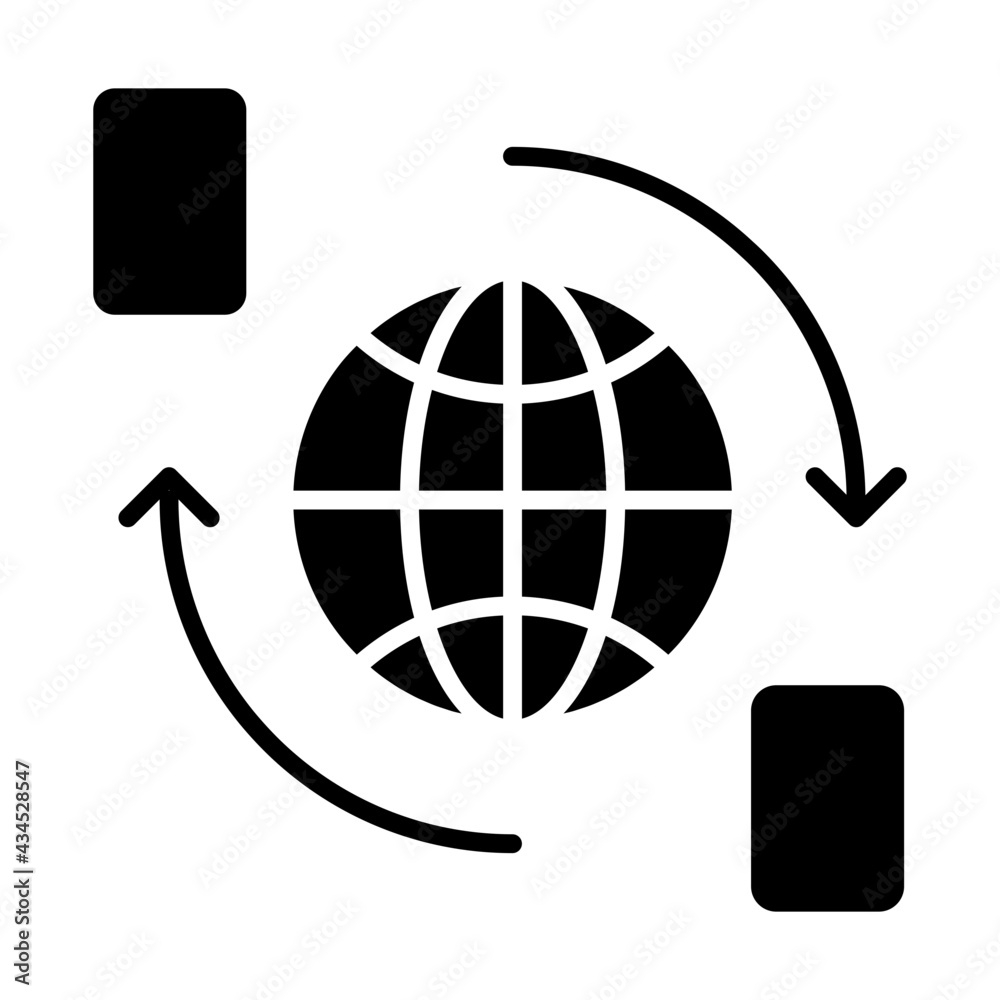 An icon design of global mobile transfer An icon design of global mobile transfer