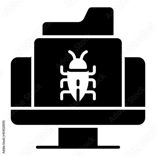 Insect on binder case denoting concept of bug folder
