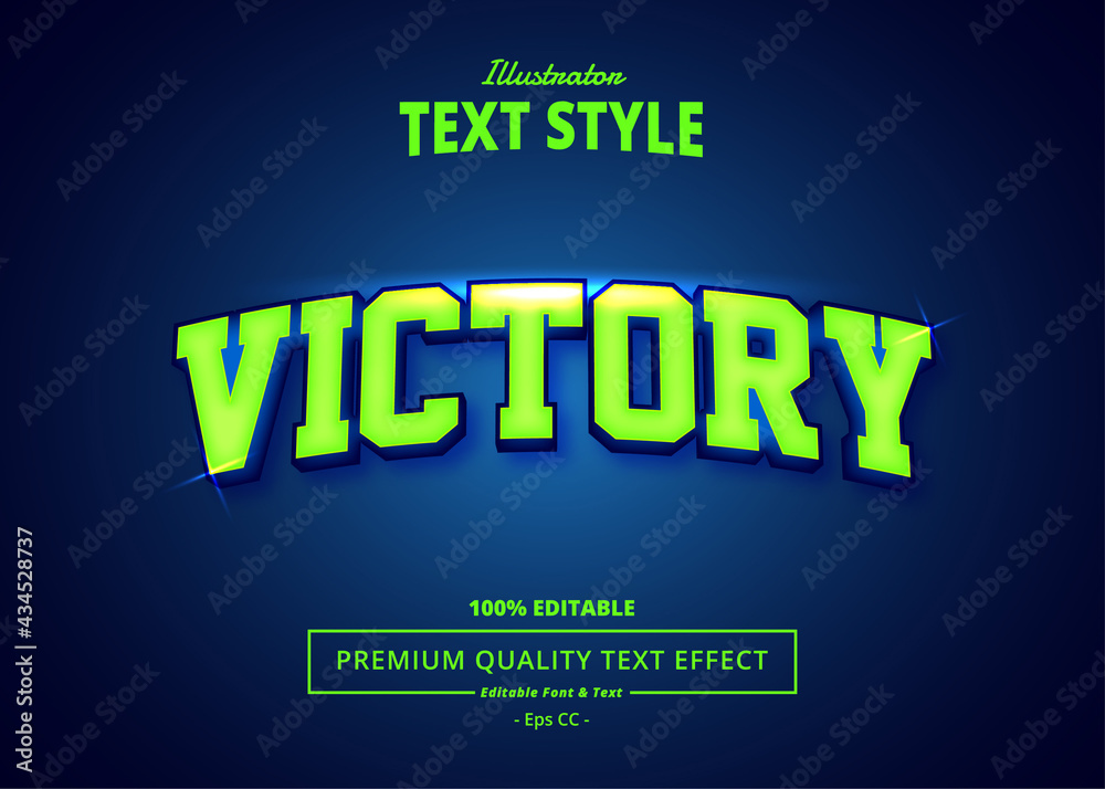 Victory Illustrator Text Effect