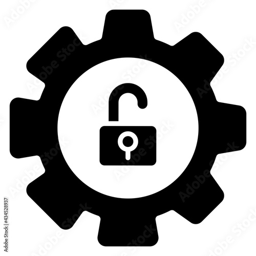 A trendy design icon of unlock setting