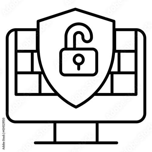 A perfect design icon of unlock system 