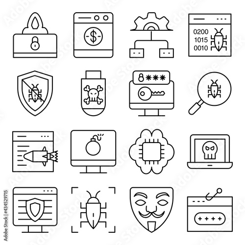 Pack of Security Linear Icons 