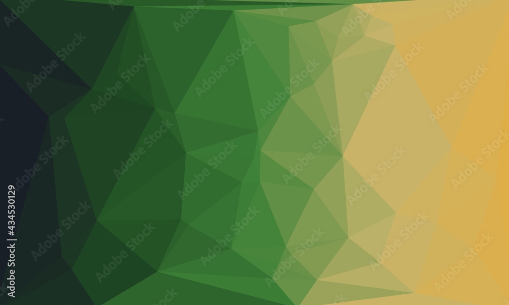Obraz premium Minimal polygonal background in dark green and yellow colors