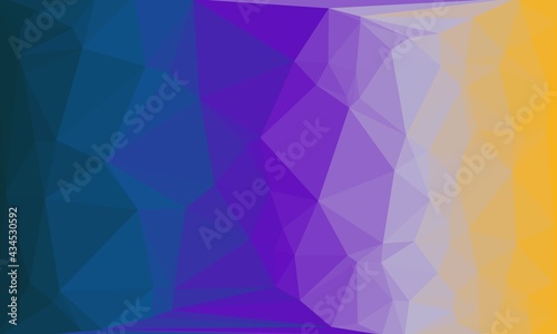 Abstract purple and yellow background with poly pattern