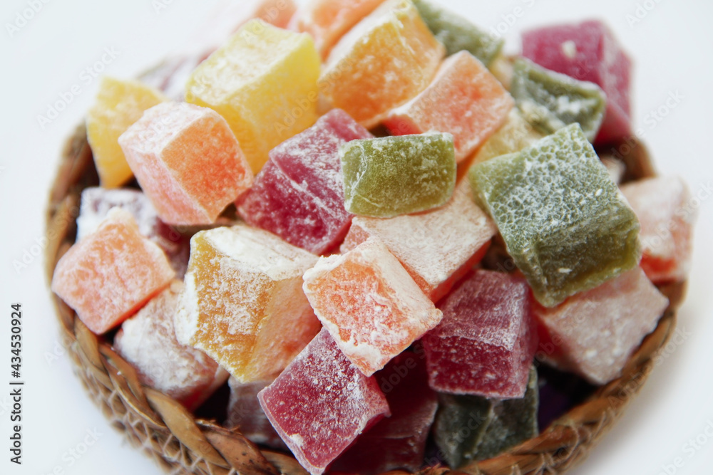 Traditional oriental sweetness square lukum Traditional oriental sweetness square lukum