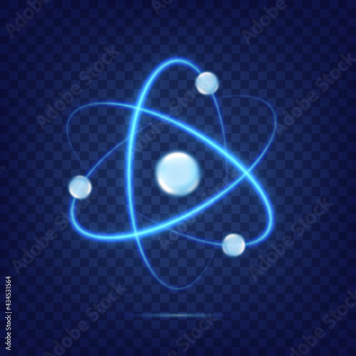 Fotografiet Atom icon isolated on transparent background