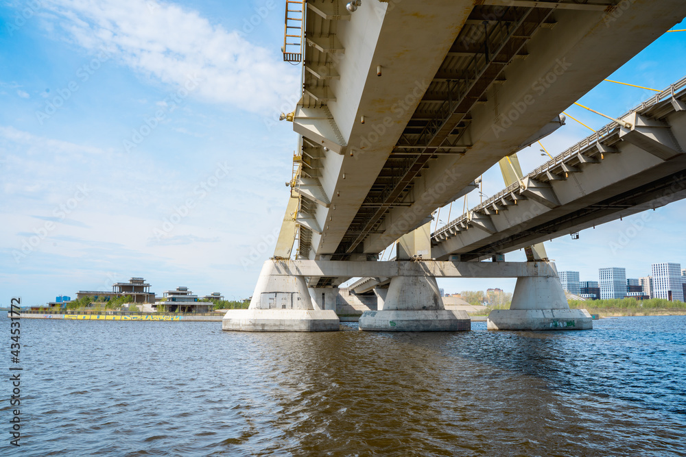 Panoramic view of the Millennium Bridge in Kazan, Russia