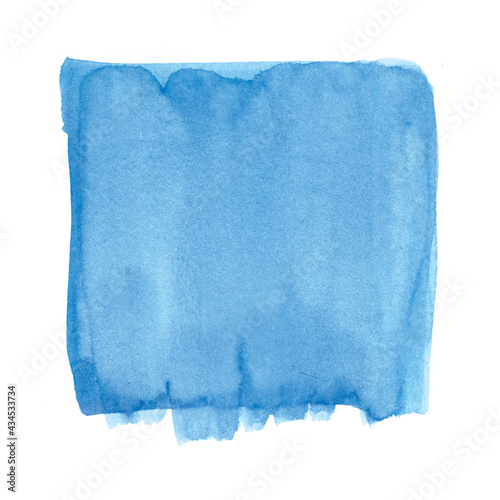 Isolated Blue Watercolor Square