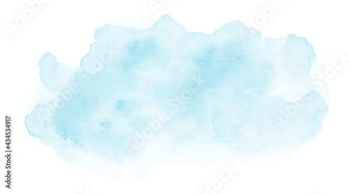 Abstract soft blue watercolor stain shape