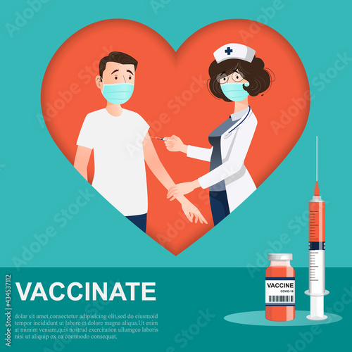 Concept medical and vaccination for protects people from coronavirus and immunize.
