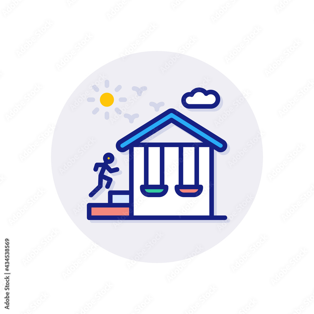 Fototapeta premium Park Swing Playground icon in vector. Logotype