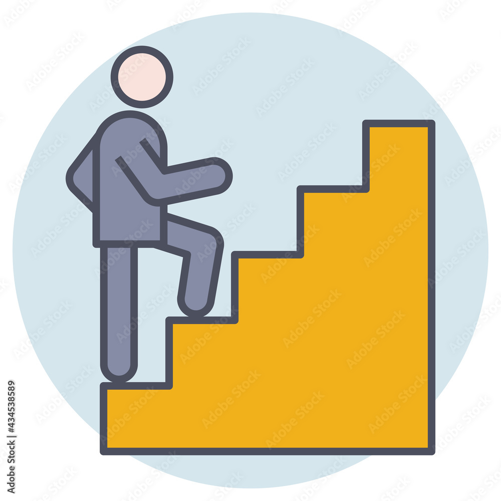Filled outline icon for stairs. Filled outline icon for stairs.