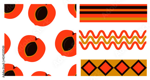 peaches pattern for fabric, paper, home decor, background, web