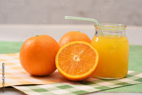 Homemade sweet orange juice on the table