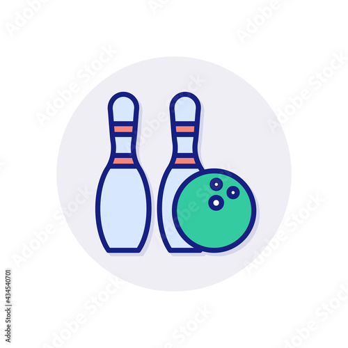 Bowling icon in vector. Logotype