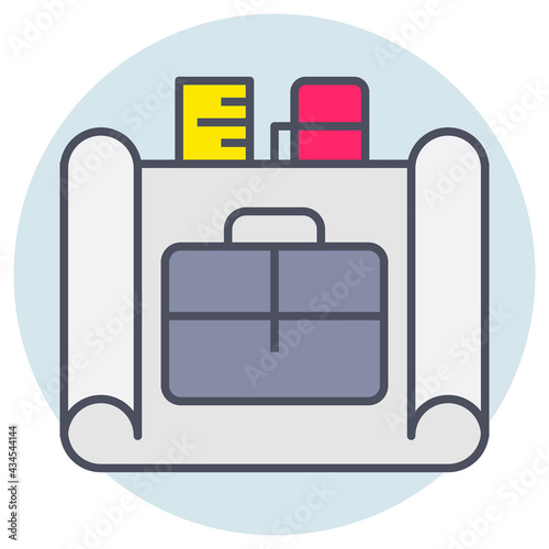 Filled outline icon for planning.