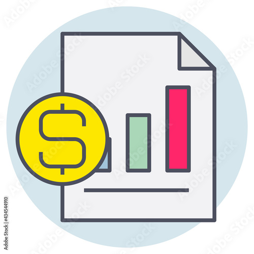 Filled outline icon for finance report.