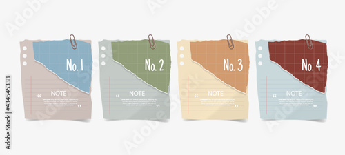 Text box design template with notepapers sticker design element.