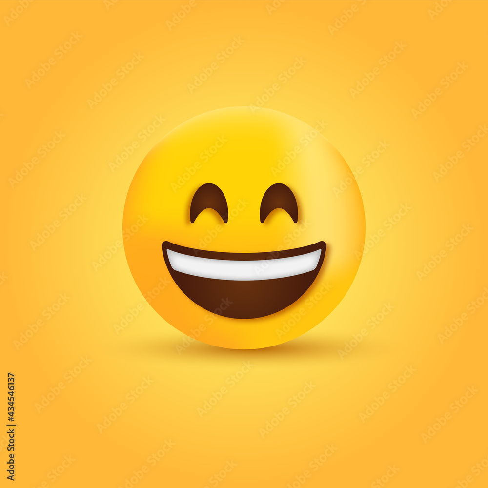 Grinning emoji Face with Smiling Eyes, Smiling Face with Open Mouth and