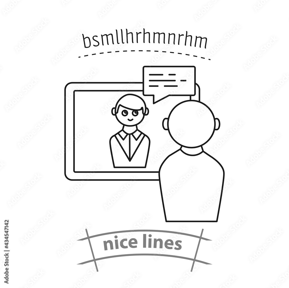 video conference, online meeting. online interview line icon video conference, online meeting. online interview line icon