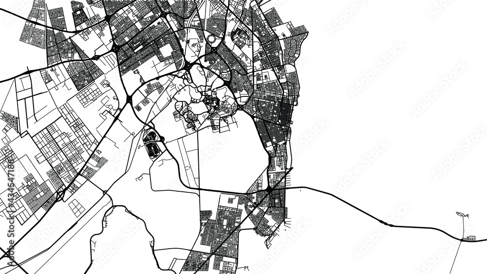 Urban vector city map of Khobar, Saudi Arabia, Middle East Stock Vector ...