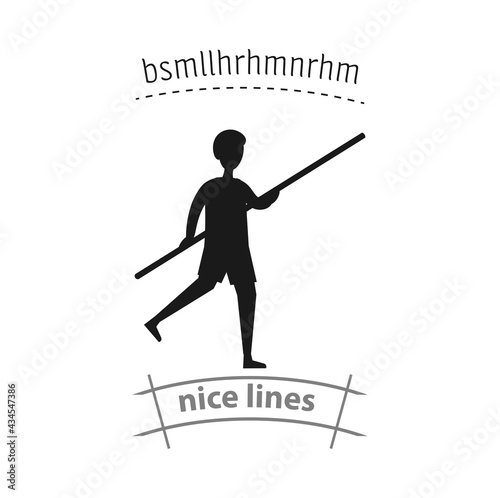 Pole vault simple vector icon. Pole vault sportsman isolated icon