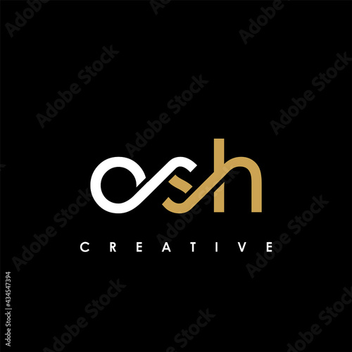 OSH Letter Initial Logo Design Template Vector Illustration