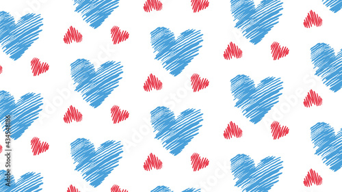 Cute hearts pattern blue and red