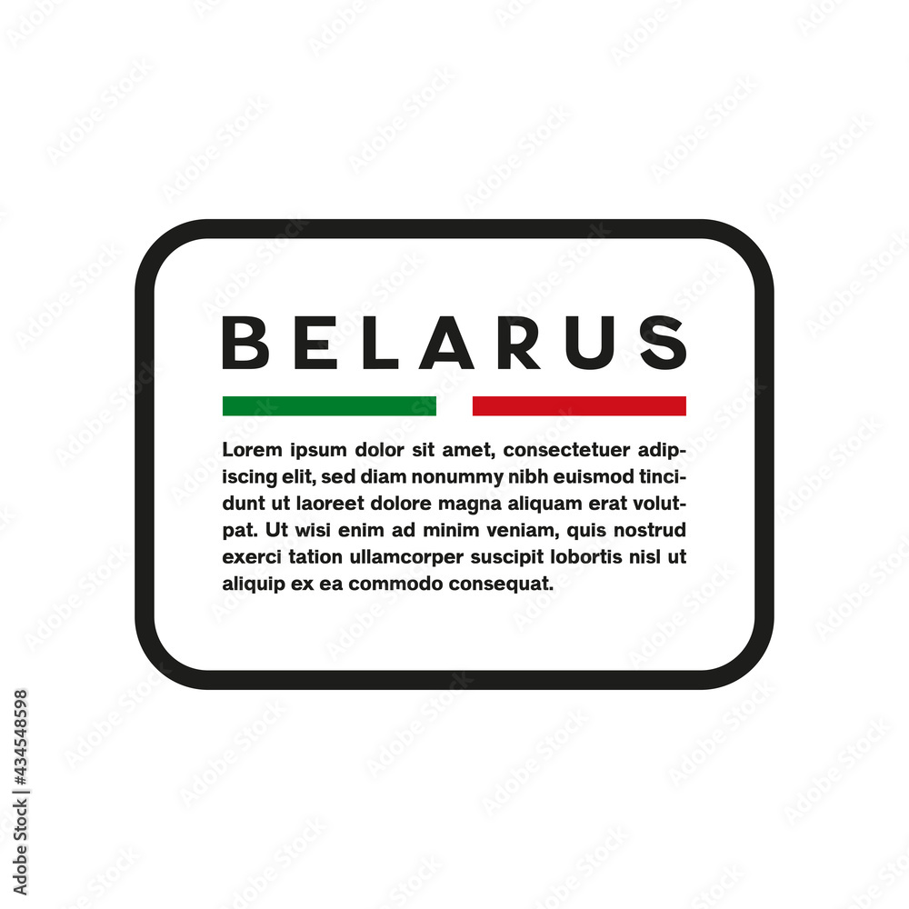 Text box with the flag of Belarus on white background. Text box with the flag of Belarus on white background.