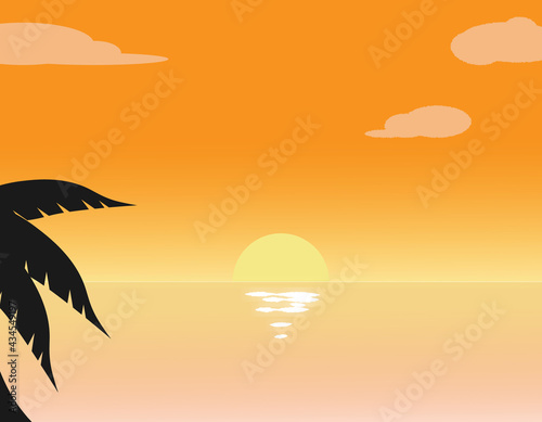 海・夕方の風景