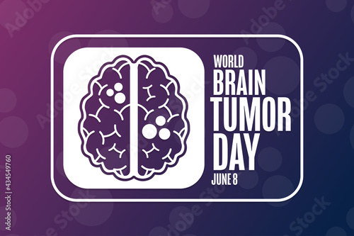 World Brain Tumor Day. June 8. Holiday concept. Template for background, banner, card, poster with text inscription. Vector EPS10 illustration.