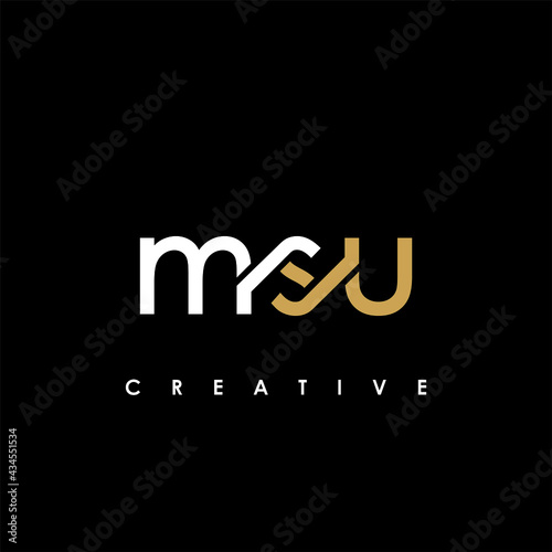 MSU Letter Initial Logo Design Template Vector Illustration photo