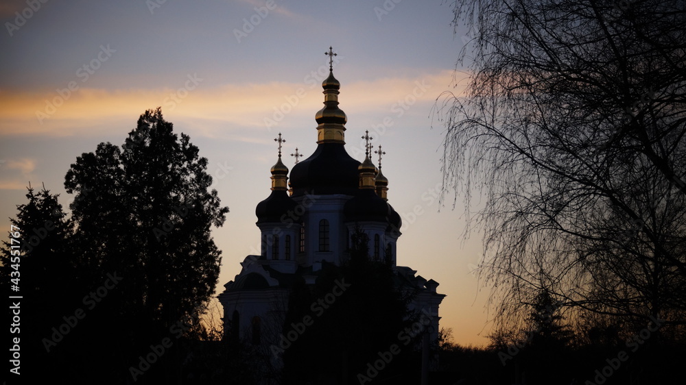 Church sunset sights Orthodoxy religion landscape temple sky