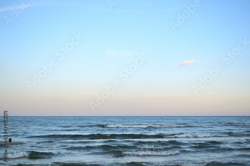 sunset on the beach - seascape, cloudscape - Navodari, Constanta county, Dobrudja, Romania, Europe, Black Sea