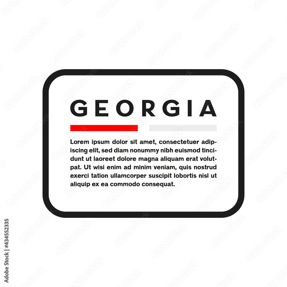 Text box with the flag of Georgia on white background. Text box with the flag of Georgia on white background.