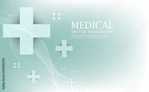 Vector abstract geometric medical cross shape.Medical vector background