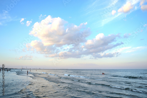 sunset on the beach - seascape, cloudscape - Navodari, Constanta county, Dobrudja, Romania, Europe, Black Sea photo